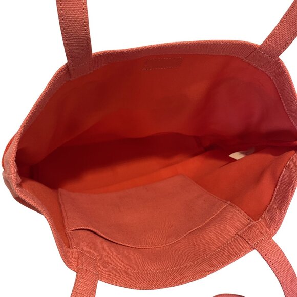 NWOT Kate Spade New York Coral Canvas Tote Bag W/ Bow Detail & Interior Pocket - Picture 5 of 5